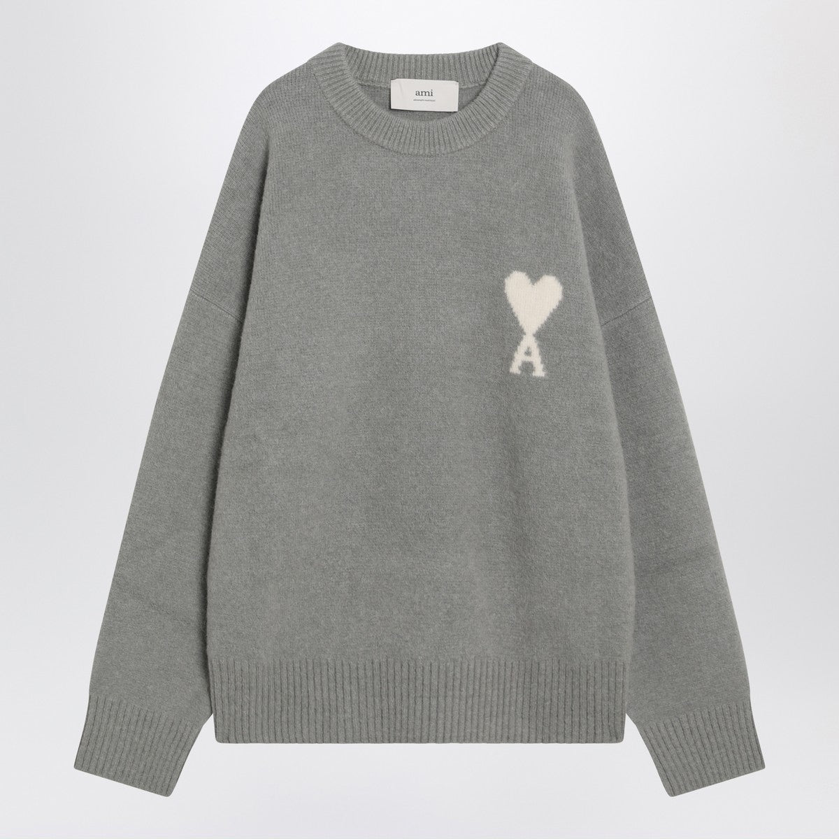 Ami Paris Grey wool blend sweater Ami De Coeur